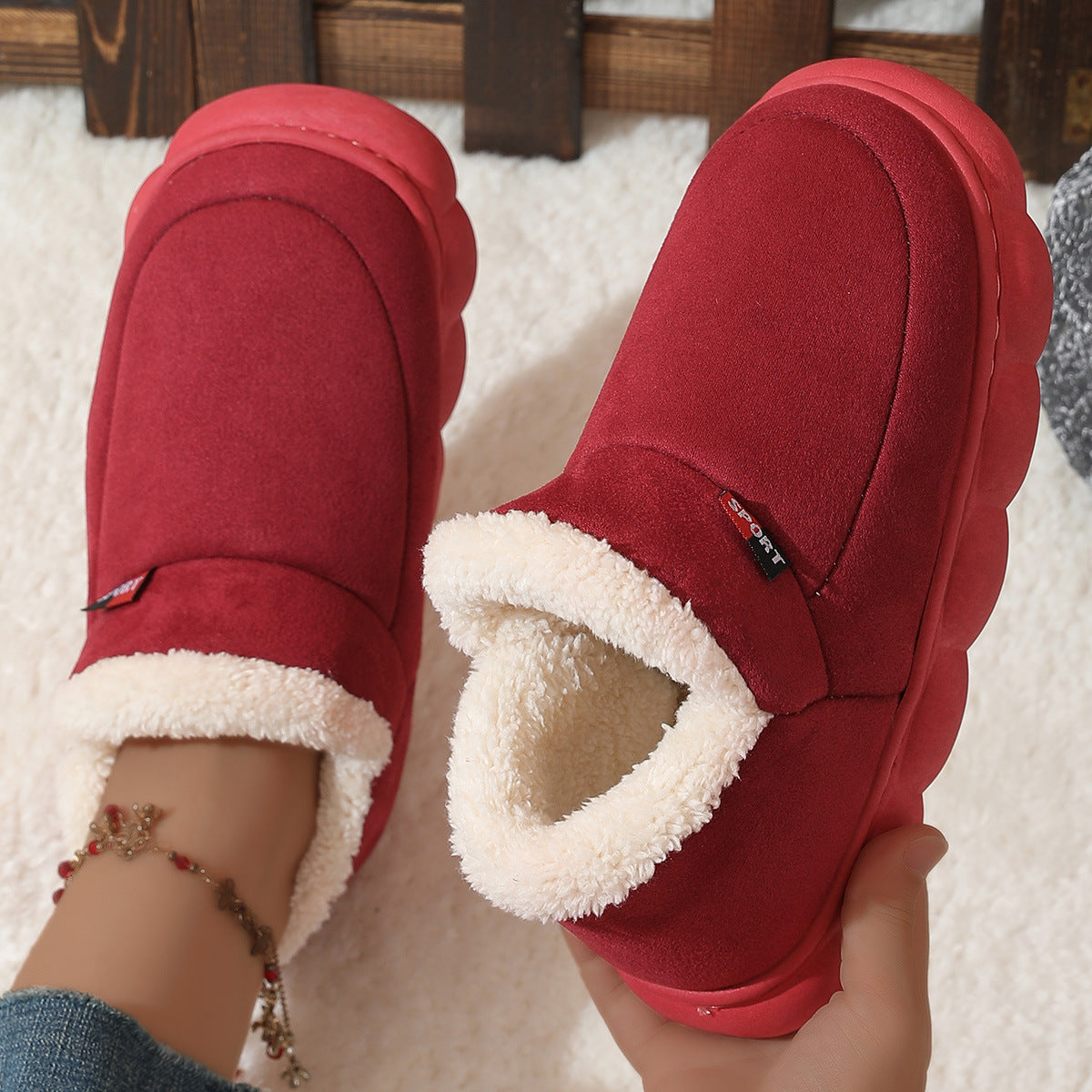 Chaussures en coton peluche d'hiver pour femmes