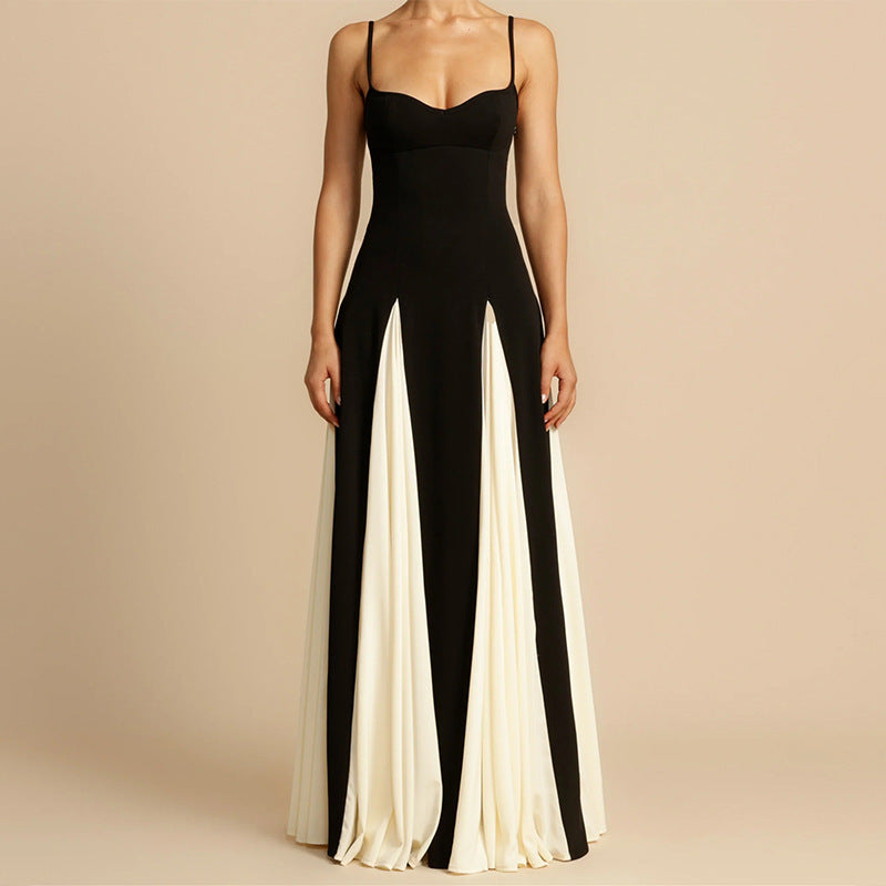 Robe Femme Contrastée - Style Épuré et Chic