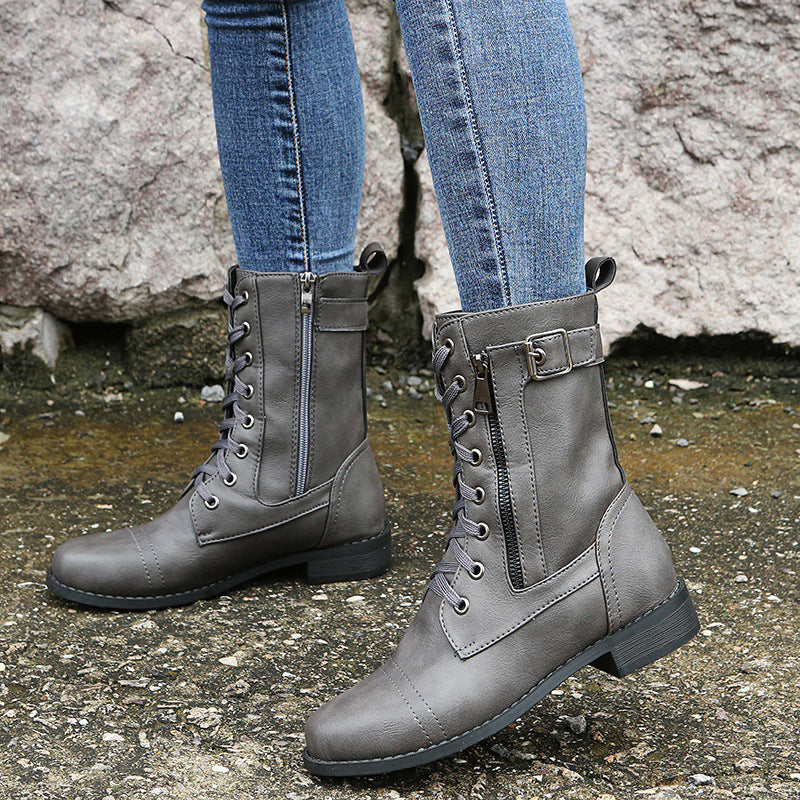 Bottes Moyennes à Talon Bas pour Femme
