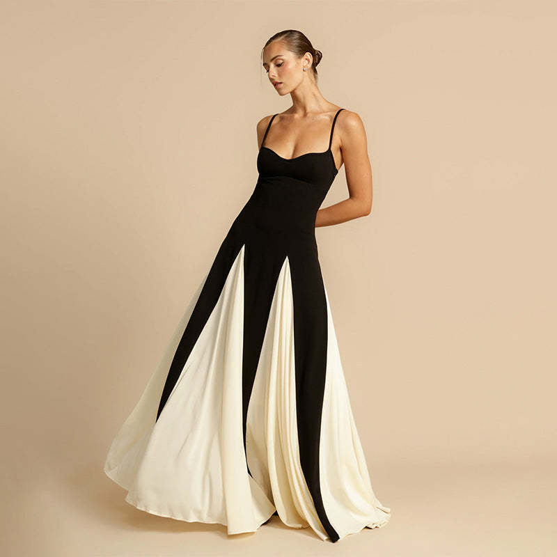 Robe Femme Contrastée - Style Épuré et Chic