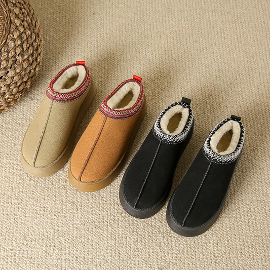 chaussures en coton à semelle épaisse