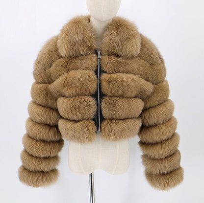 Manteau en fourrure de renard pour femme