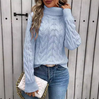 VIRONA | Pullover Torsadé à Col Roulé