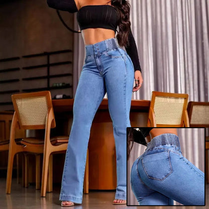 Jeans Hauts Taille Femme Casual Élégants