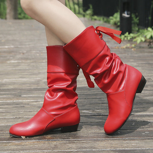 Bottes Mi Mollet à Talon Bas