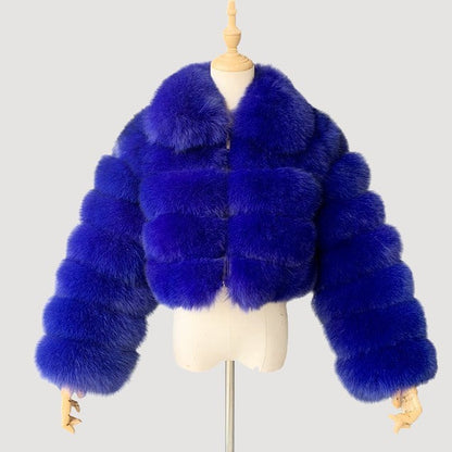 Manteau en fourrure de renard pour femme