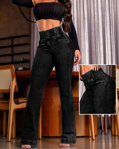 Jeans Hauts Taille Femme Casual Élégants