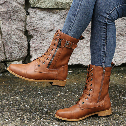 Bottes Moyennes à Talon Bas pour Femme