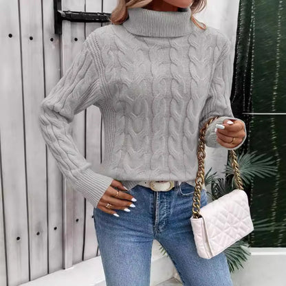 VIRONA | Pullover Torsadé à Col Roulé