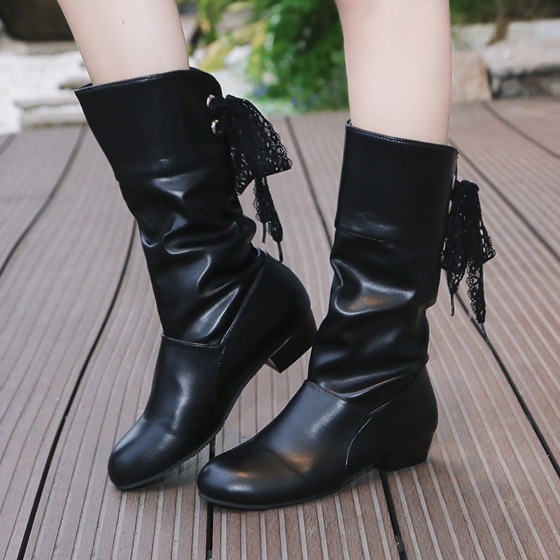 Bottes Mi Mollet à Talon Bas