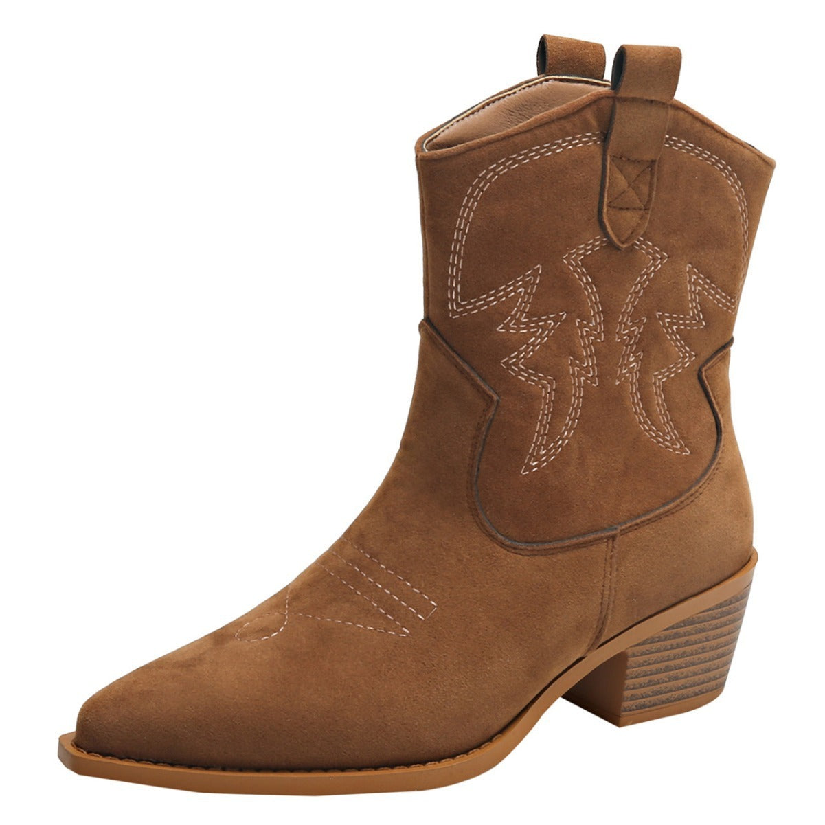 Bottines en Suède à Talon Moyen"
