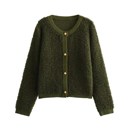 VIRONA | Cardigan Court en Maille Tricotée - Élégance et Confort