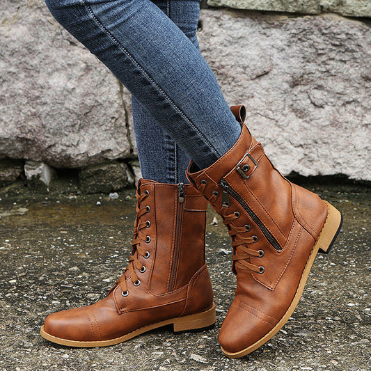 Bottes Moyennes à Talon Bas pour Femme