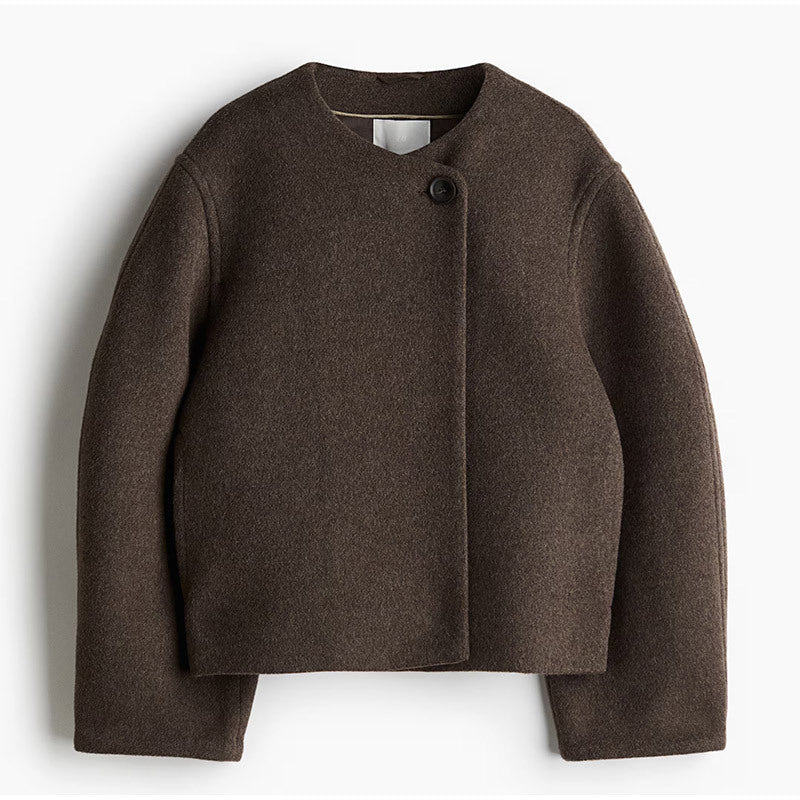 LUMERA | Manteau Court en Laine à Col Rond