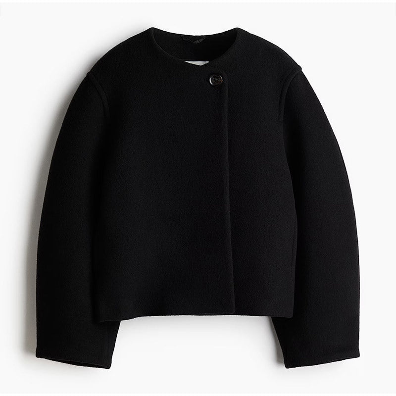 LUMERA | Manteau Court en Laine à Col Rond