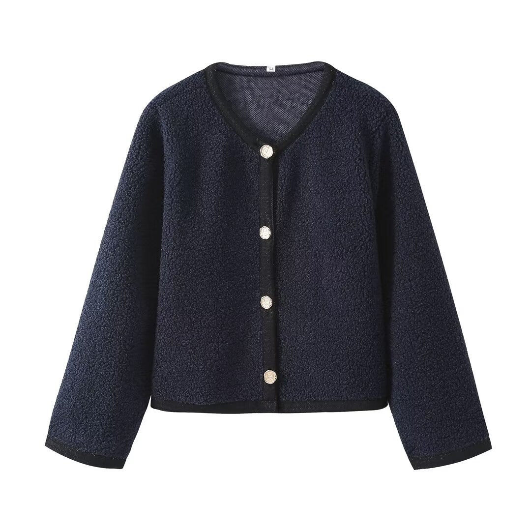 VIRONA | Cardigan Court en Maille Tricotée - Élégance et Confort