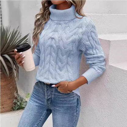 VIRONA | Pullover Torsadé à Col Roulé