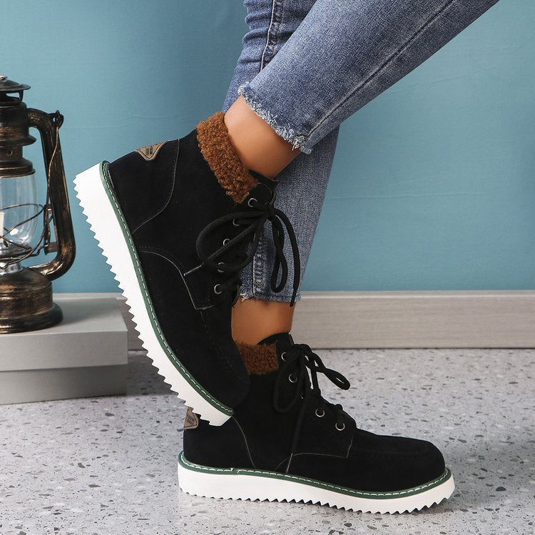 Boots d'hiver unies pour femme