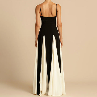 Robe Femme Contrastée - Style Épuré et Chic