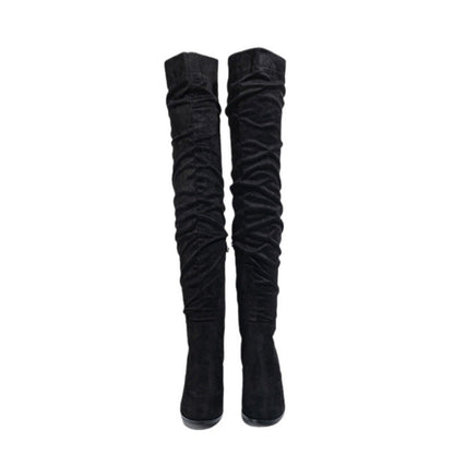 Boots Longues Élastiques à Talon Haut pour Femme