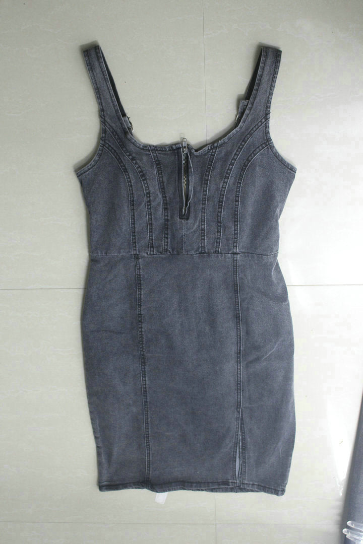 Robe Denim Slim Fit à Bretelles