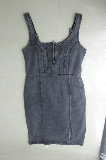 Robe Denim Slim Fit à Bretelles