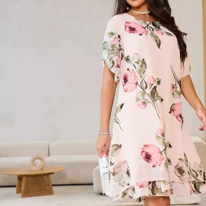 Robe Femme Élégante en Mousseline Imprimée
