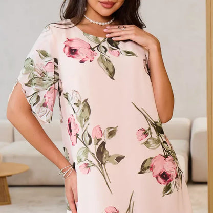 Robe Femme Élégante en Mousseline Imprimée